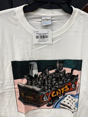 NEW NWT XL Can of Cats Vintage-Style Tee in White Crazy Shirts B.Kliban